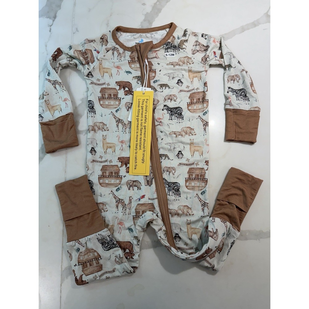 Little One Shop Noah's Ark Bamboo Sleeper 6-12 Months Pair Biblical Unisex NWT!